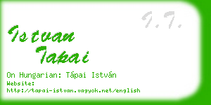 istvan tapai business card